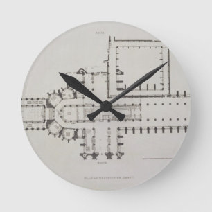 Plan of Westminster Abbey, plate 1 from 'Westminst Round Clock