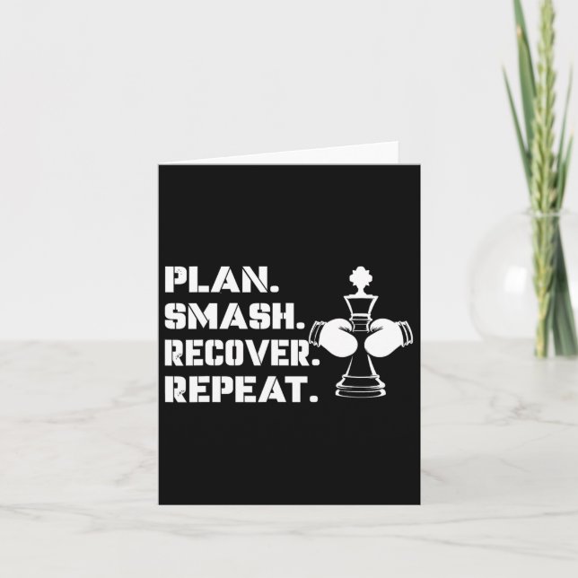 Plan. Smash. Recover. Repeat.' - Chess Boxing  Card (Front)