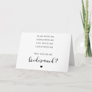 Plan With Me, Stand With Me, Bridesmaid Card