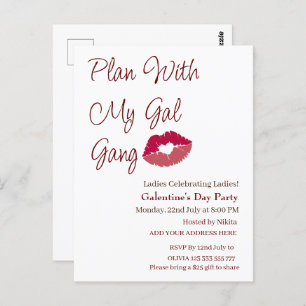 Plan With My Gal Gang Personalised Galentine's Day Postcard