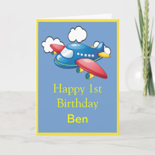 Plane  1st Birthday Card