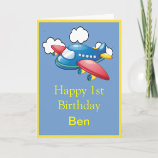 Plane  1st Birthday Card