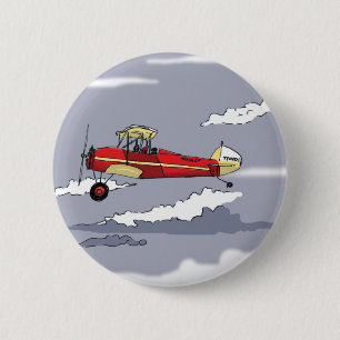 plane 6 cm round badge