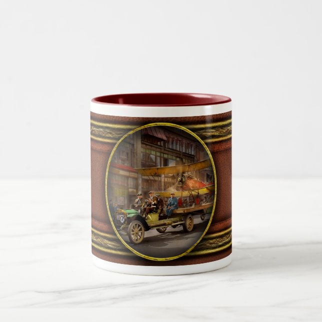 Plane - Biplane - Flight risk 1918 Two-Tone Coffee Mug (Center)