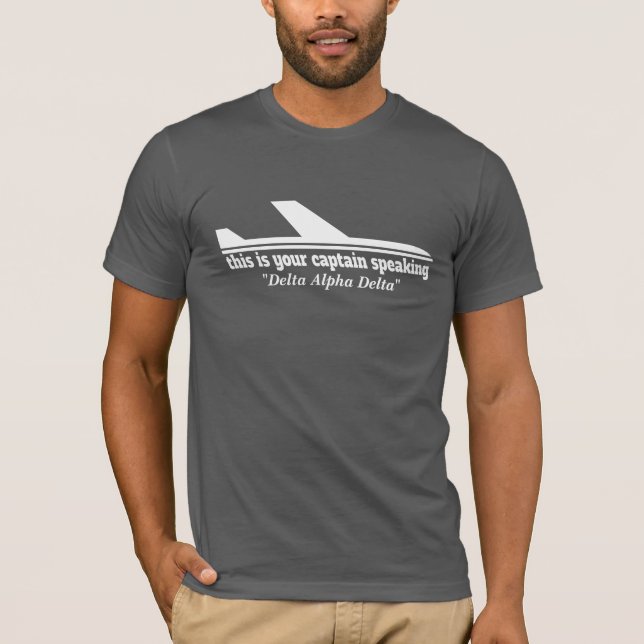Plane captain speaking radiotelephony Dad tee (Front)