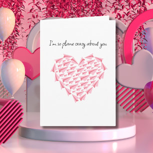 Plane crazy about you, Cute Paper Aeroplane,Photo Card
