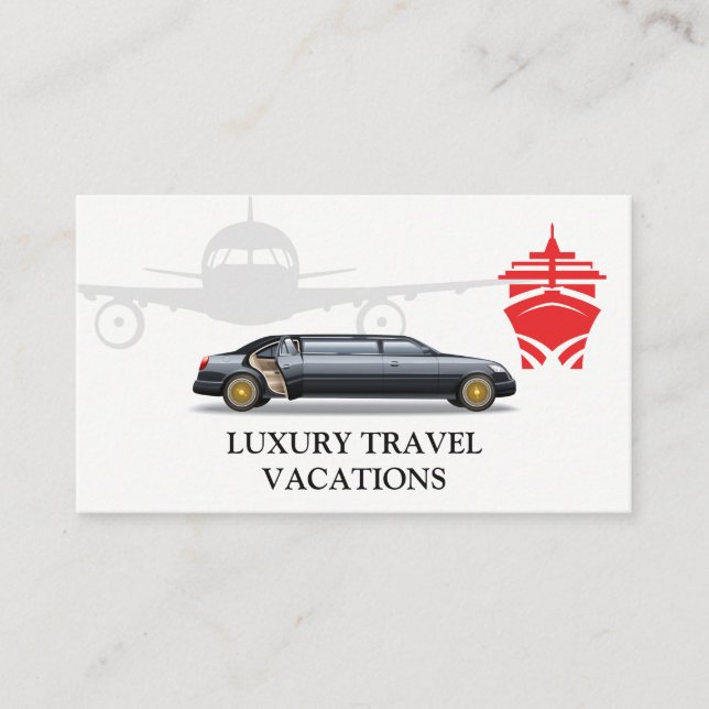 Plane, Cruise Line, Limo Business Card (Front)