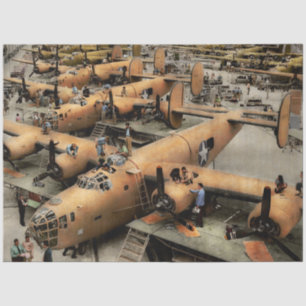 Plane - Factory - The Great Liberator 1943 Tissue Paper