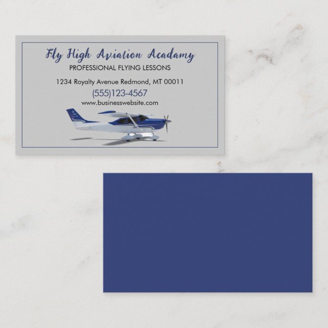 Plane Flying Aviation Instructor Service Business Card (Front/Back)