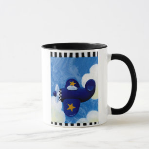 plane flying mug