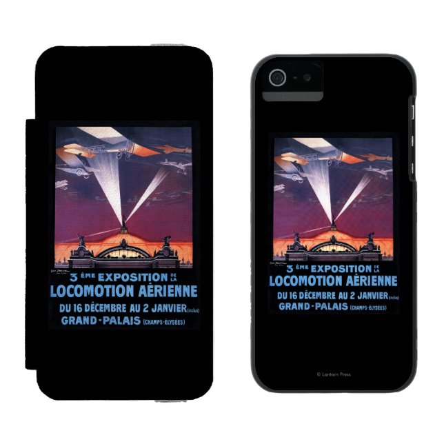 Plane Flying Over Searchlight Poster Incipio iPhone Wallet Case (Side by Side)