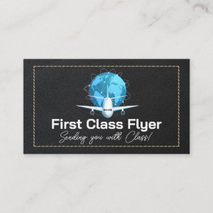 Plane Flyings World Logo Transportation Business Card