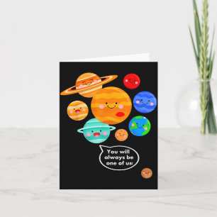 Plane Funny Cartoon Planets Never Forget  Card