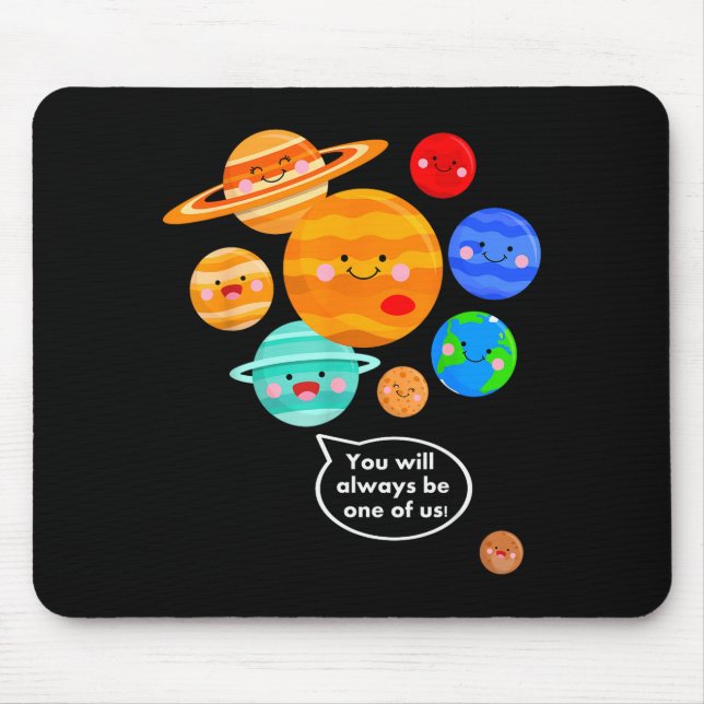 Plane Funny Cartoon Planets Never Forget  Mouse Pad (Front)