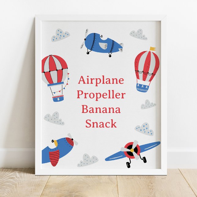 Plane How Time Flies 1st Birthday Party Sign (Time Flies First Birthday party sign, Plane birthday party sign, Flying themed birthday party sign)