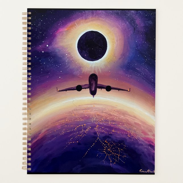 Plane in flight city and eclipse planner (Front)
