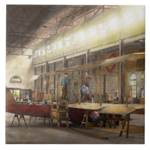 Plane - In the Aeroplane Factory 1918 Tile
