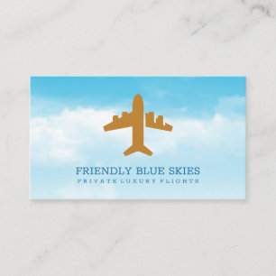 Plane Logo   Clouds and Sky Business Card