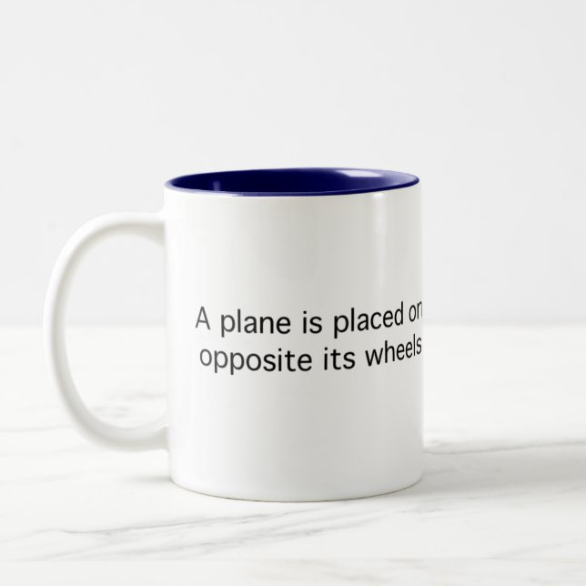Plane on a Treadmill Two-Tone Coffee Mug (Left)