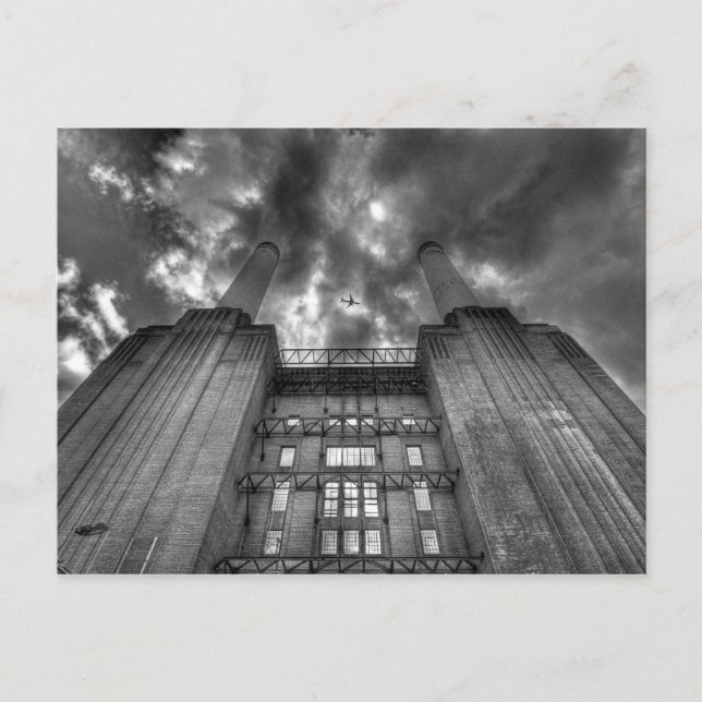 Plane over Battersea Power Station, London Postcard (Front)