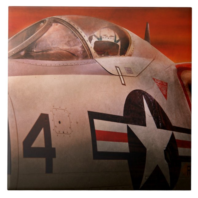 Plane - Pilot - Airforce - Go get em Tiger Ceramic Tile (Front)