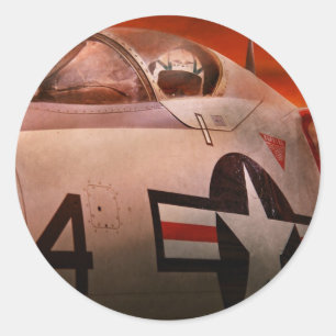Plane - Pilot - Airforce - Go get em Tiger Classic Round Sticker