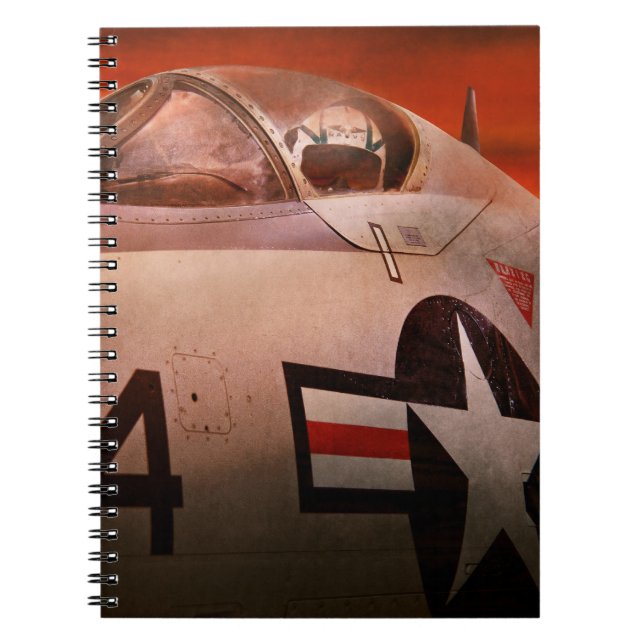 Plane - Pilot - Airforce - Go get em Tiger Notebook (Front)