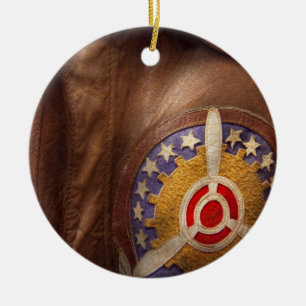 Plane - Pilot - The flight jacket Ceramic Ornament