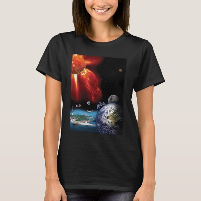 Plane  Planet  Outer Space Solar System T-Shirt (Front)