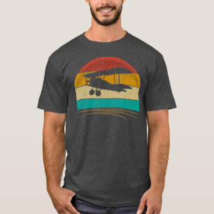 Plane Retro Vintage 70s Distressed Pilot Men T-Shirt