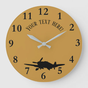 Plane silouette large clock