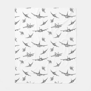 Plane Sketches // Fleece Blanket
