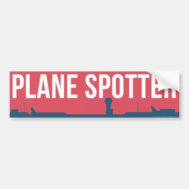 Plane Spotting Spotter Red Bumper Sticker (Front)