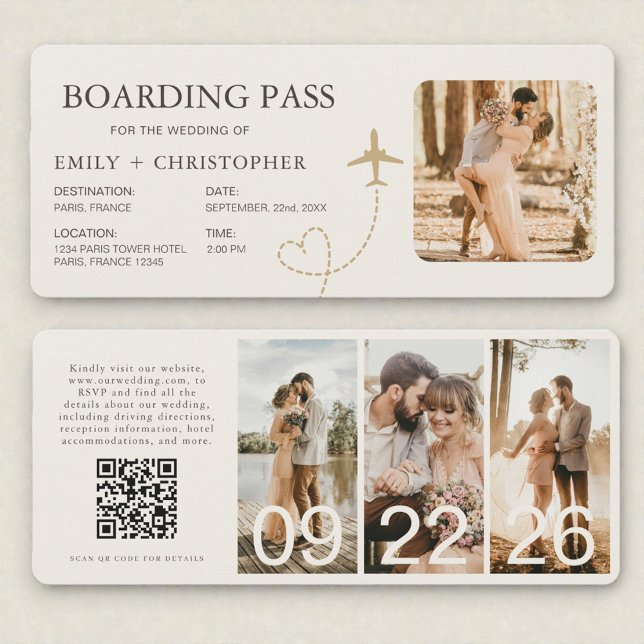 Plane Ticket Destination Wedding Boarding Pass  (Creator Uploaded)