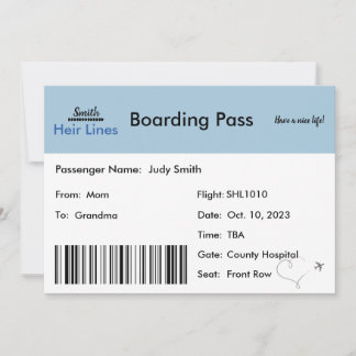 Plane Ticket Pregnancy Announcement to Family