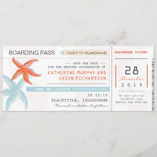 plane tickets boarding pass save the date design