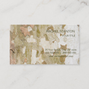 Plane tree camouflage looks bark pattern business card