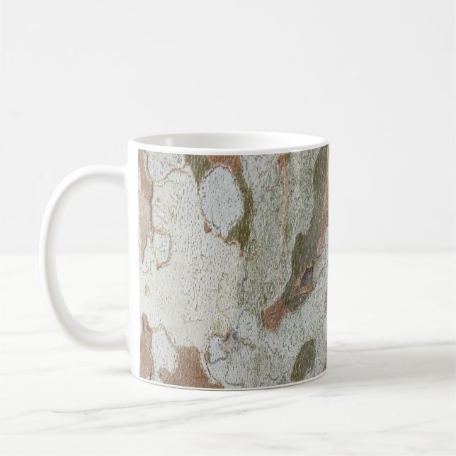 Plane tree camouflage looks bark pattern coffee mu mug (Left)