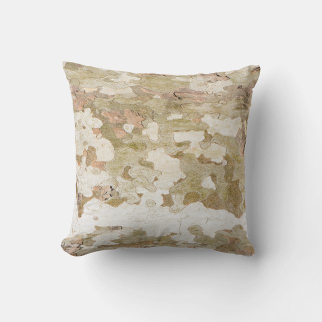 Plane tree camouflage looks bark pattern cushion (Front)