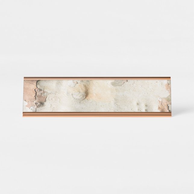 Plane tree camouflage looks bark pattern desk name plate (Front)