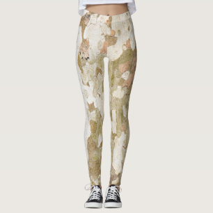 Plane tree camouflage looks bark pattern leggings