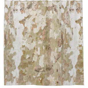 Plane tree camouflage looks bark pattern shower curtain