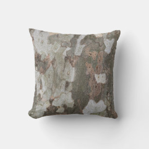 Plane tree camouflage looks bark pattern throw pil cushion