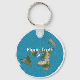 Plane Truth. Azimuthal Equidistant Keychain Button