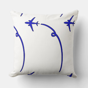 Plane With Air Trail White   Cushion