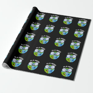 Planerd Funny Planet Puns Dark BG Wrapping Paper