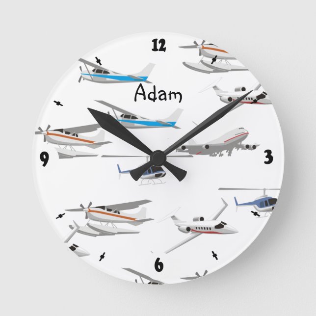 Planes aeroplanes round clock (Front)