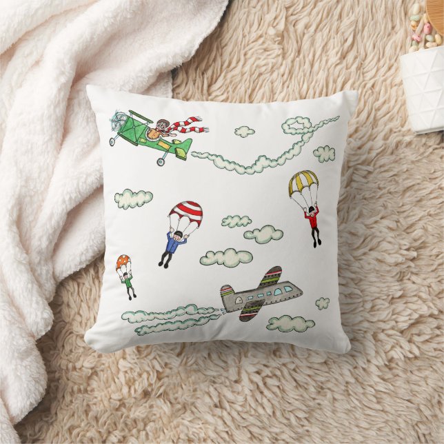 Planes and Parachutes Cushion (Blanket)