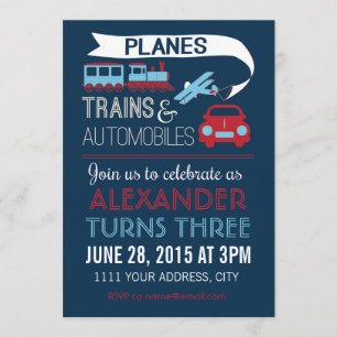 Planes, Trains & Automobiles Invitation