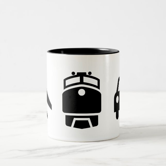 'Planes/Trains/Automobiles' Pictogram Mug (Center)